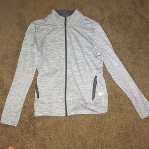 Grey workout zip up